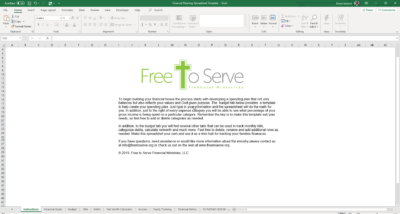 Financial Planning Worksheet - MS Excel