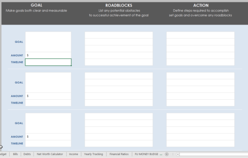 Financial Planning Worksheet - MS Excel - Image 2