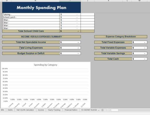 Financial Planning Worksheet - MS Excel - Image 4